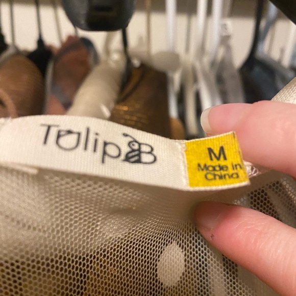 Sheer Retro Polkadot Cream Button Down - Picture 5 of 6